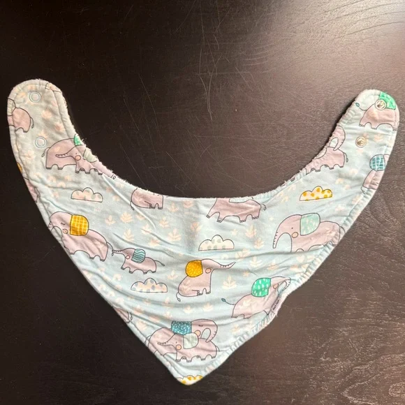 Little Sleepies Blue Elephants Bib - Picture 1 of 3